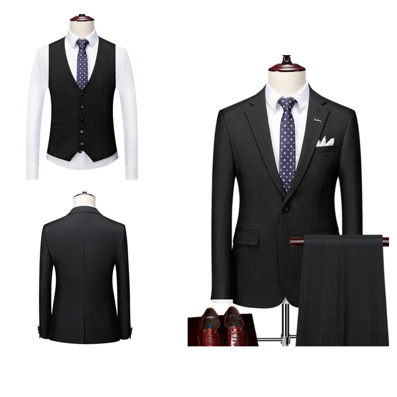 Posh Men's 3 Pieces Suit Smart Fit One Button Set | 96031-A418