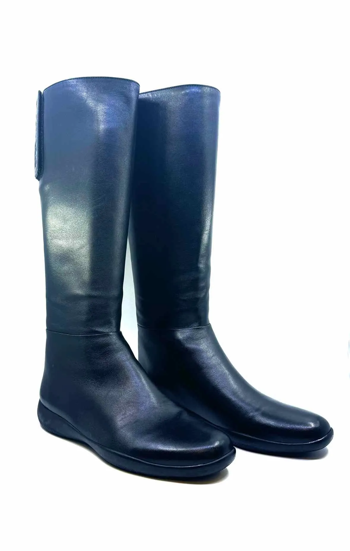 PRADA Size 11 Black Leather Tall Boot