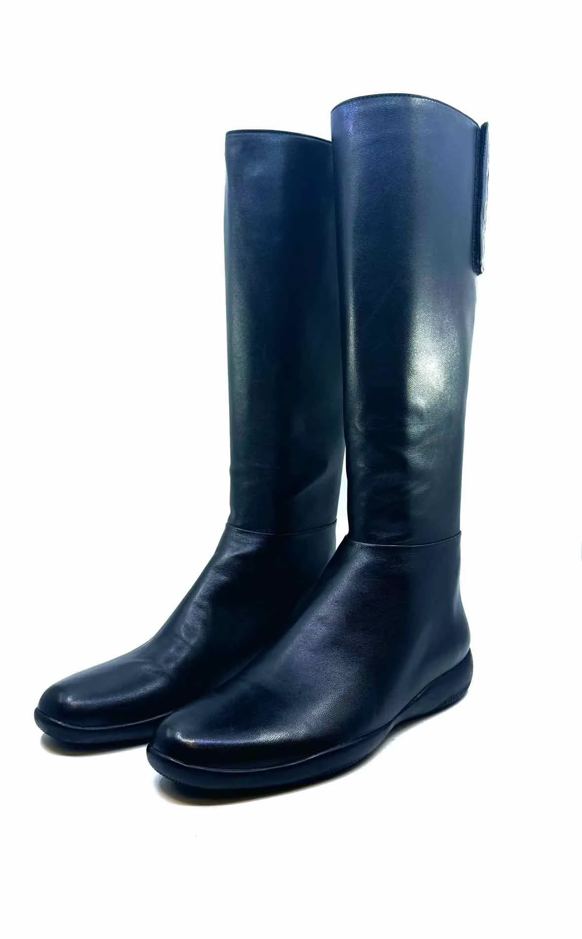 PRADA Size 11 Black Leather Tall Boot