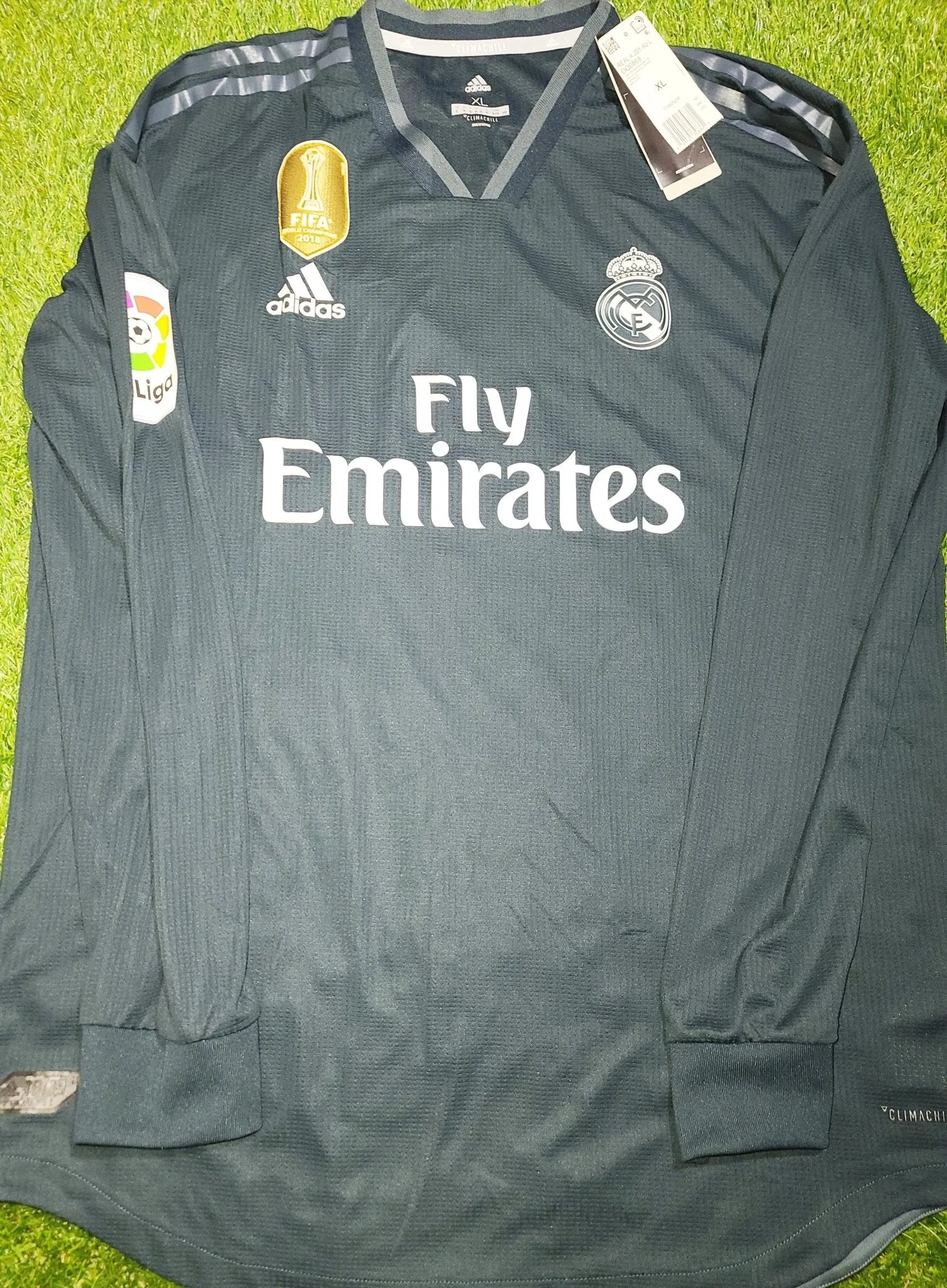 Ramos Real Madrid 2018 2019 Black Away CLIMACHILL PLAYER ISSUE Jersey Shirt Camiseta BNWT XL SKU# DQ0868