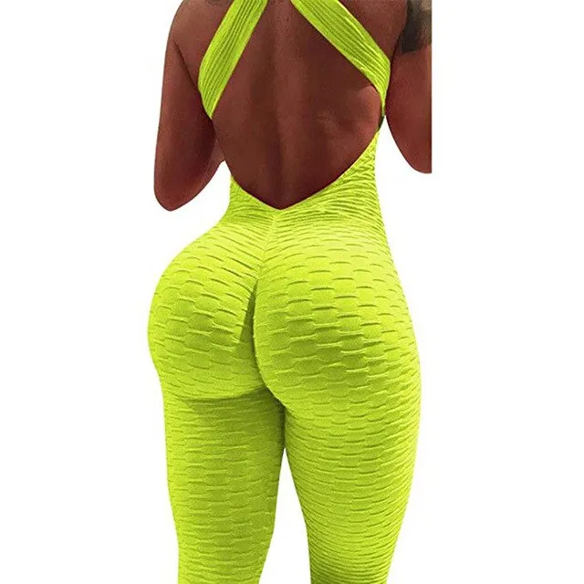 Sfit 2019 Women's Sports Set Backless Playsuit Fitness Tights Jumpsuits Costume Yoga  Suit Gym Bodysuit Tracksuit Gym Sport Set