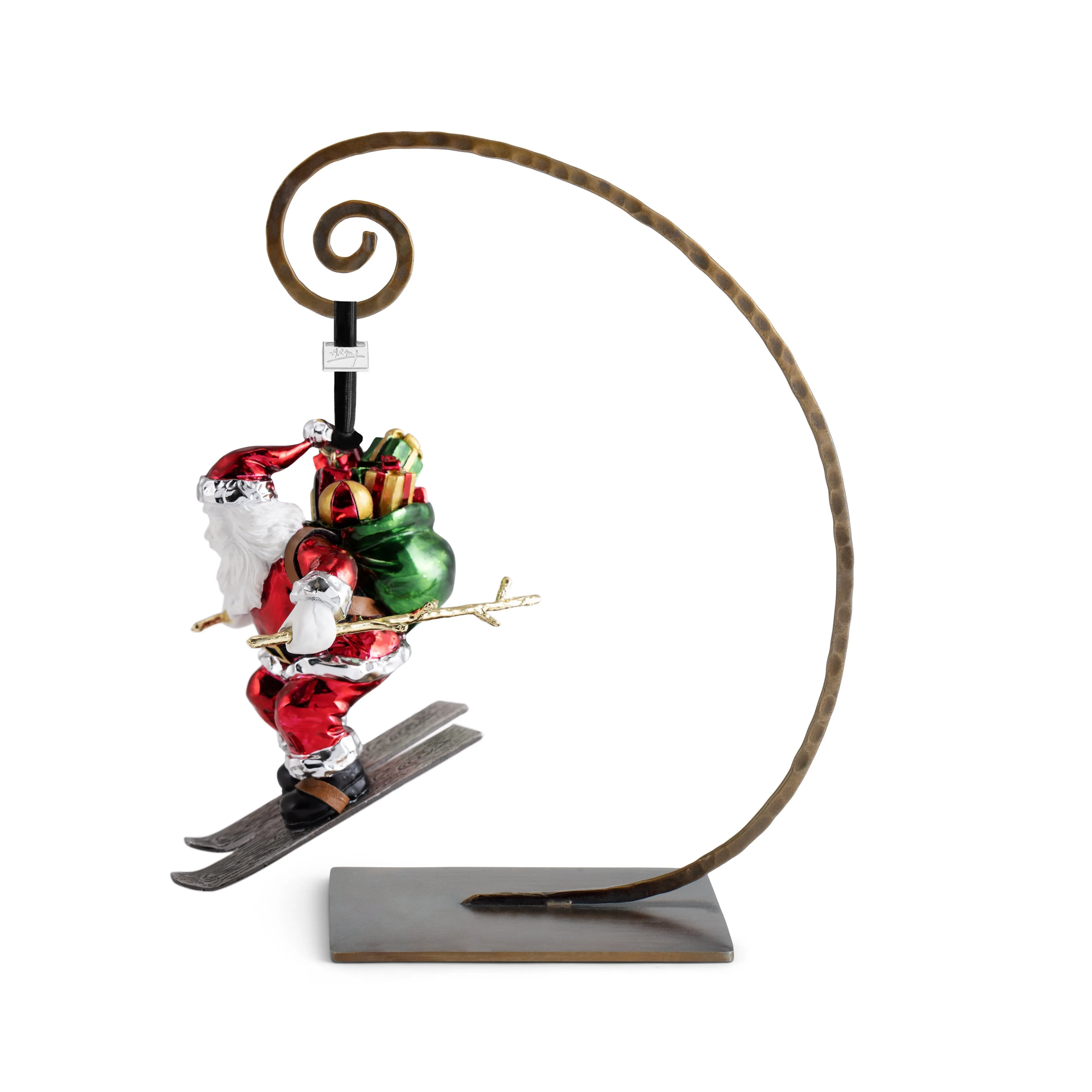 Skiing Santa Ornament