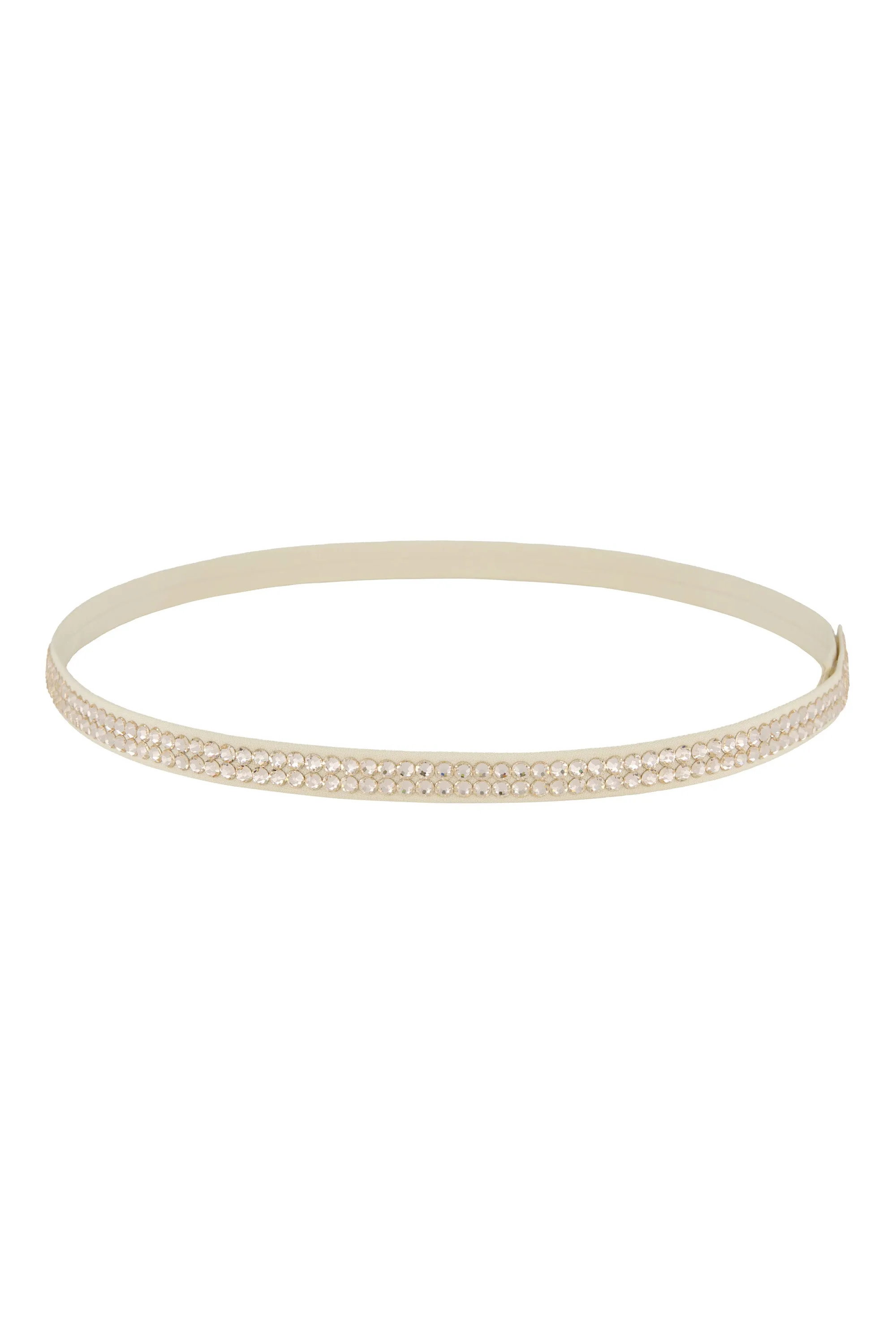 SKINNY CRYSTAL BELT BEIGE