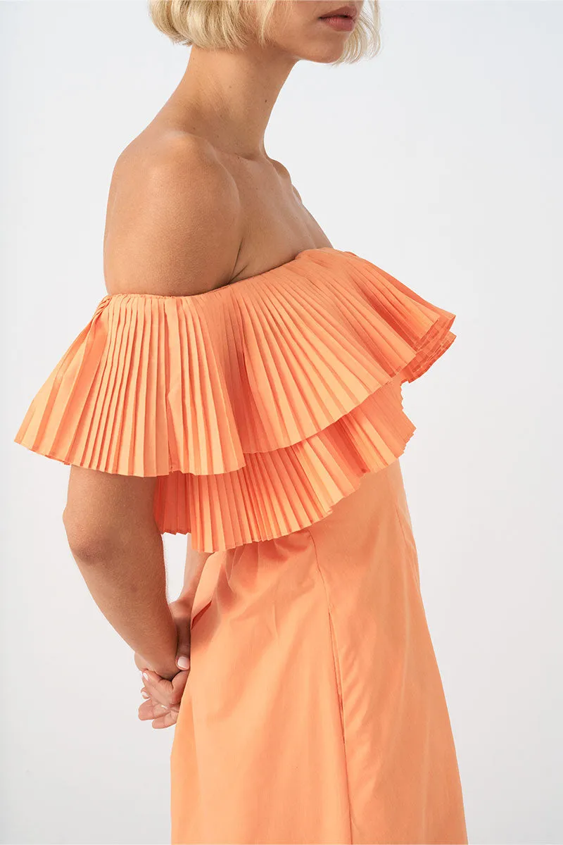 Sovere - Bliss Midi Dress in Soft Orange