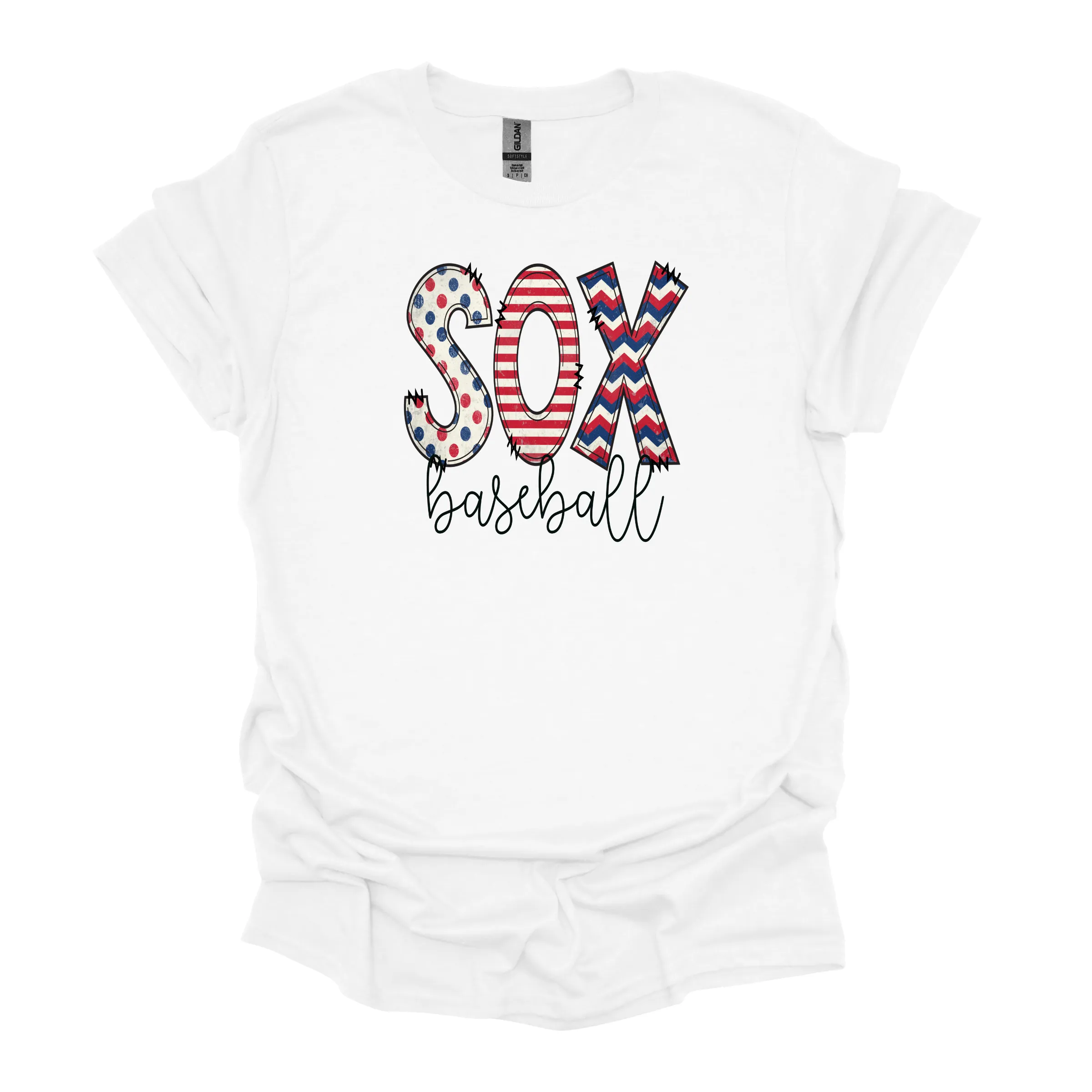 SOX Baseball Triple Pattern (choice of tee, tank, sweatshirt)