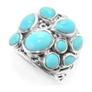 SS MULTI SHAPE SLEEPING BEAUTY TURQUOISE RING