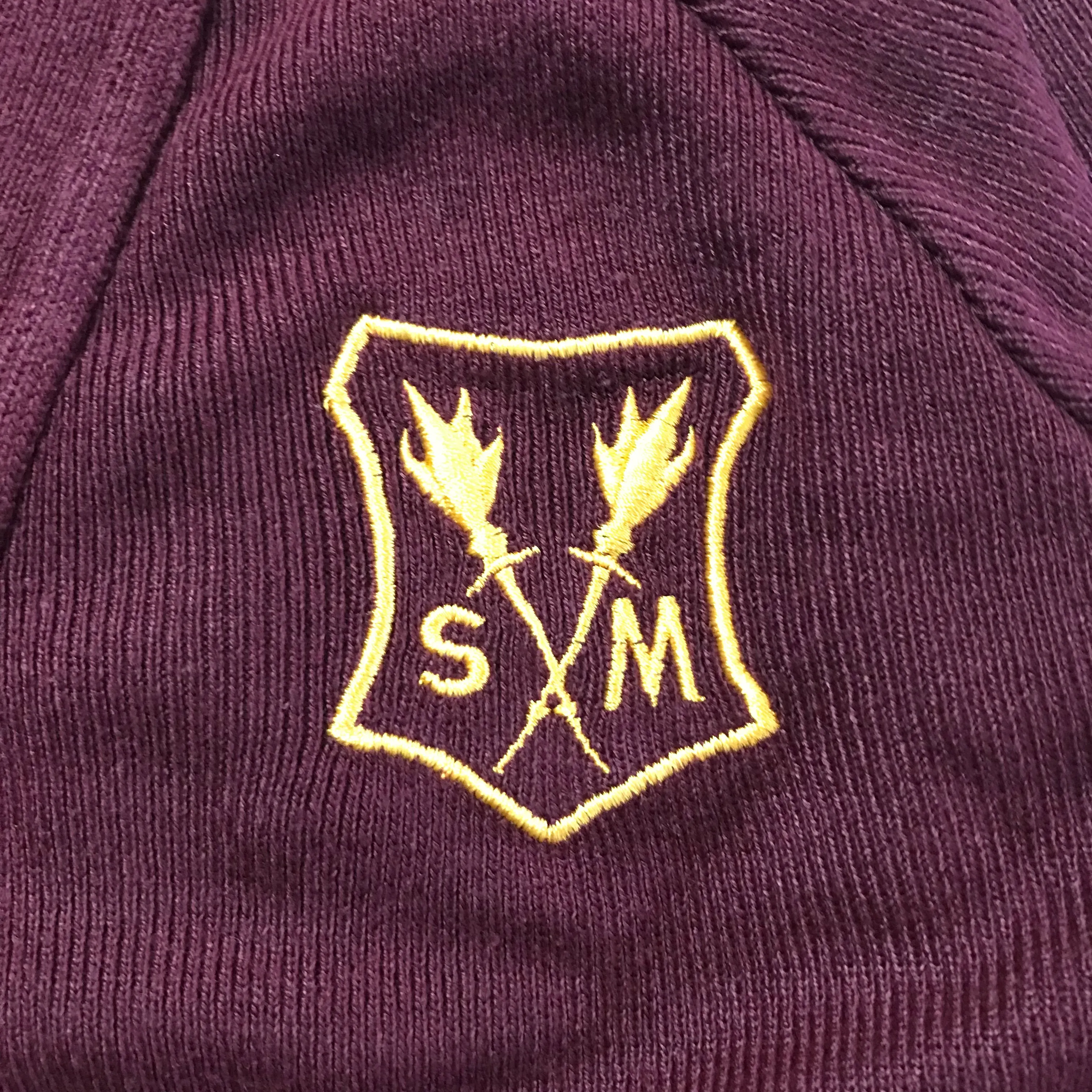 *St Marthas Primary Burgundy V-neck jersey Cardigan