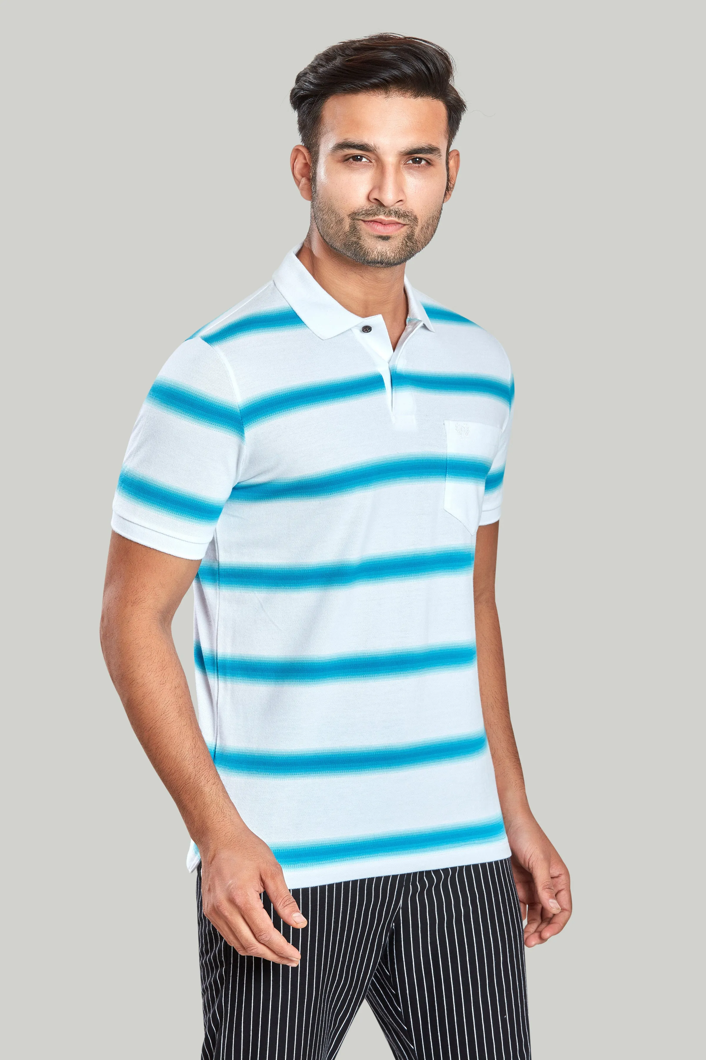 Stripe Pique Polo