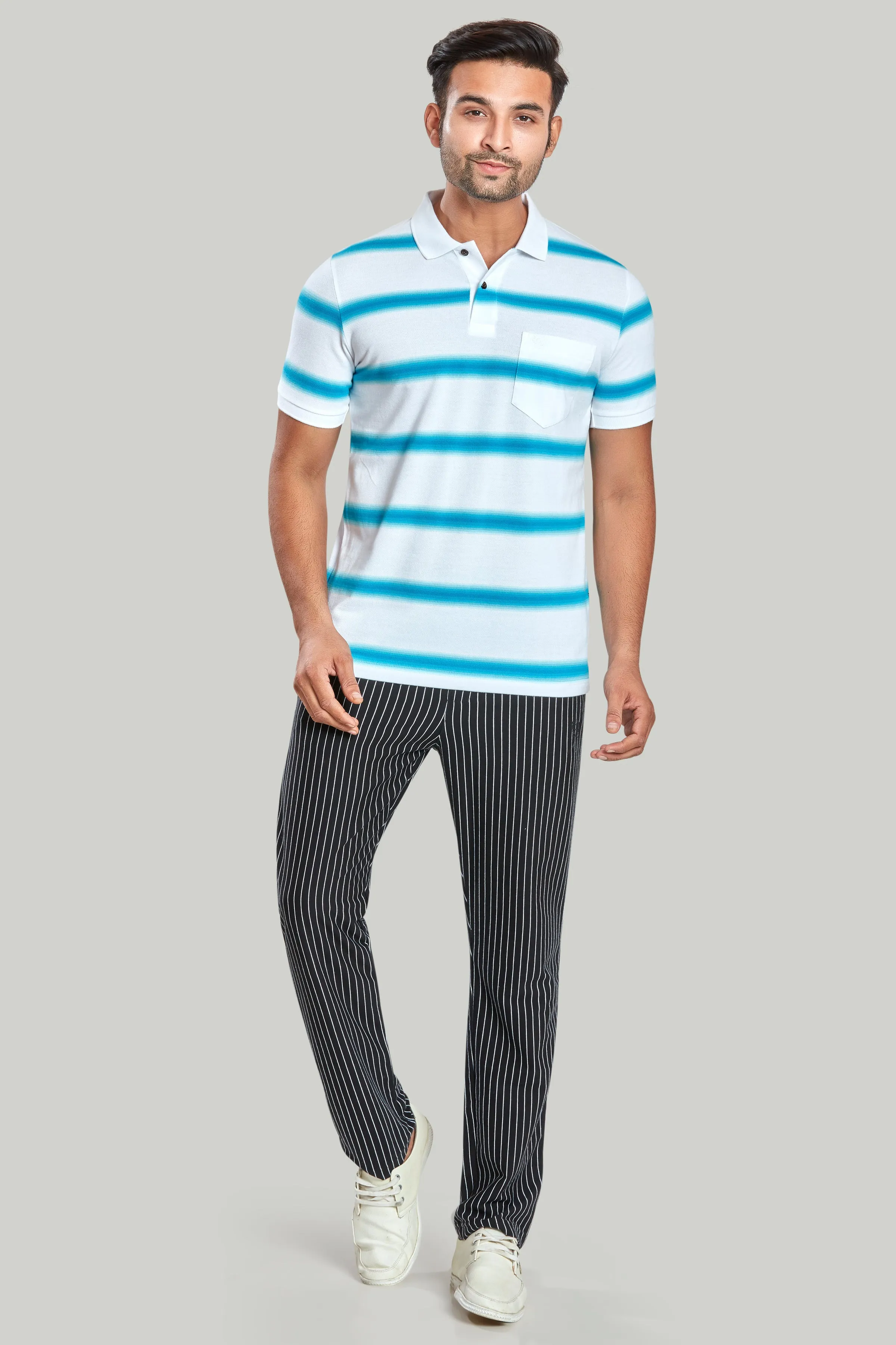 Stripe Pique Polo