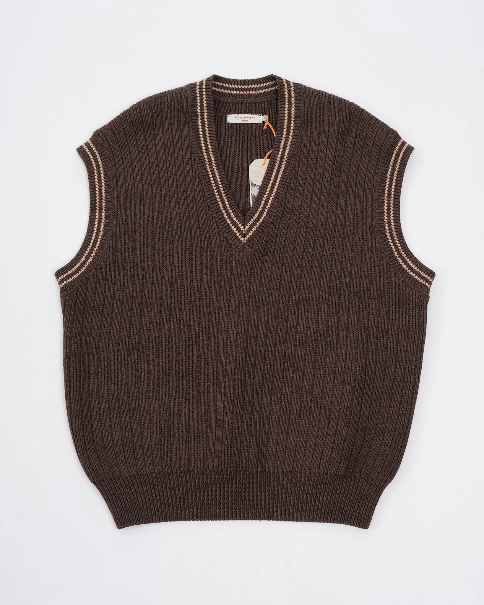 Sverre Knitted Vest Brownmelange