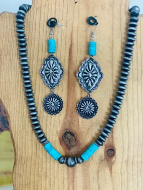 The Layton Southwest Turquoise & Navajo Pearls Necklace