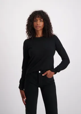 The Linn Crew-Neck Long-Sleeve - Essential Black