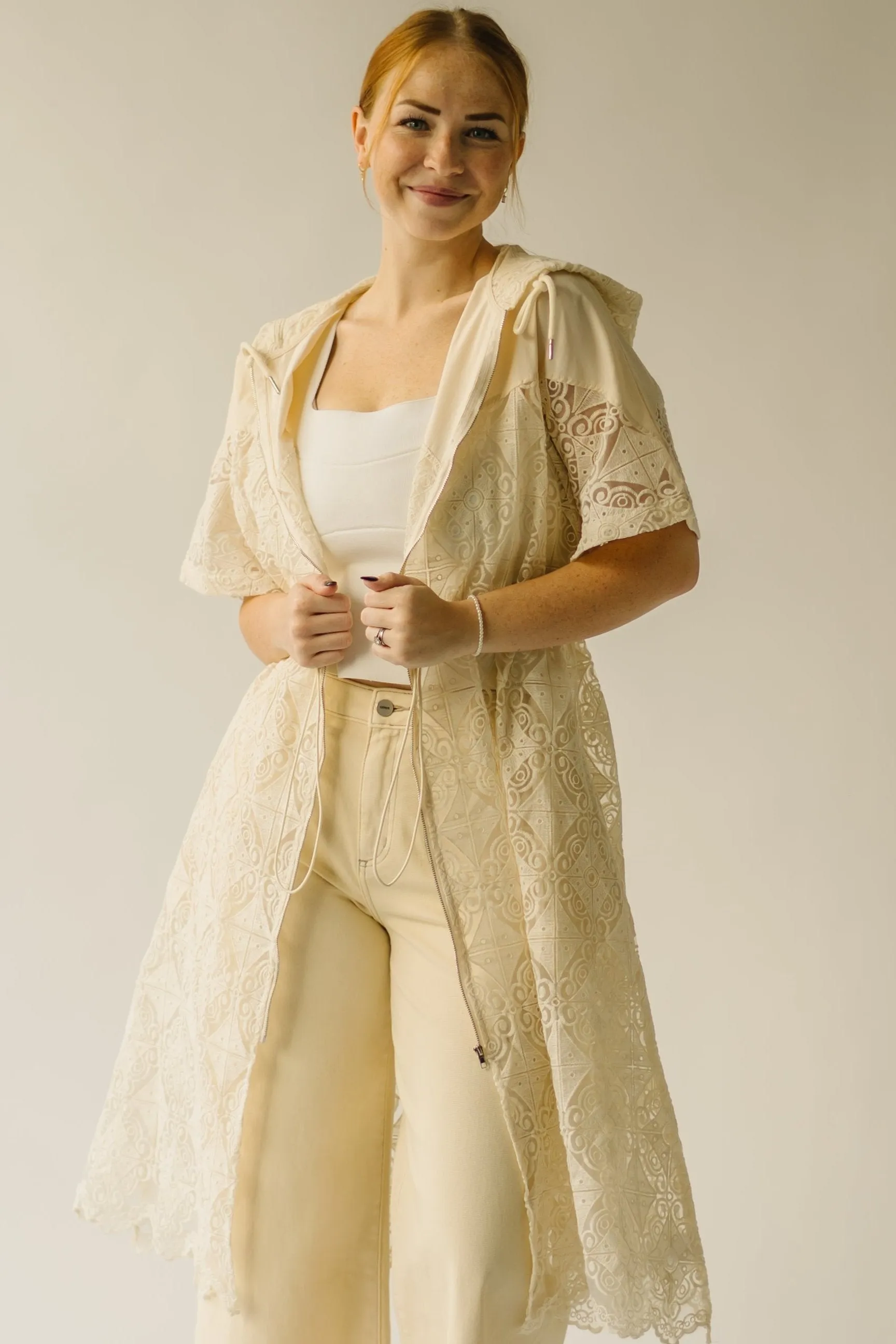 The Studard Organza Lace Jacket in Cream