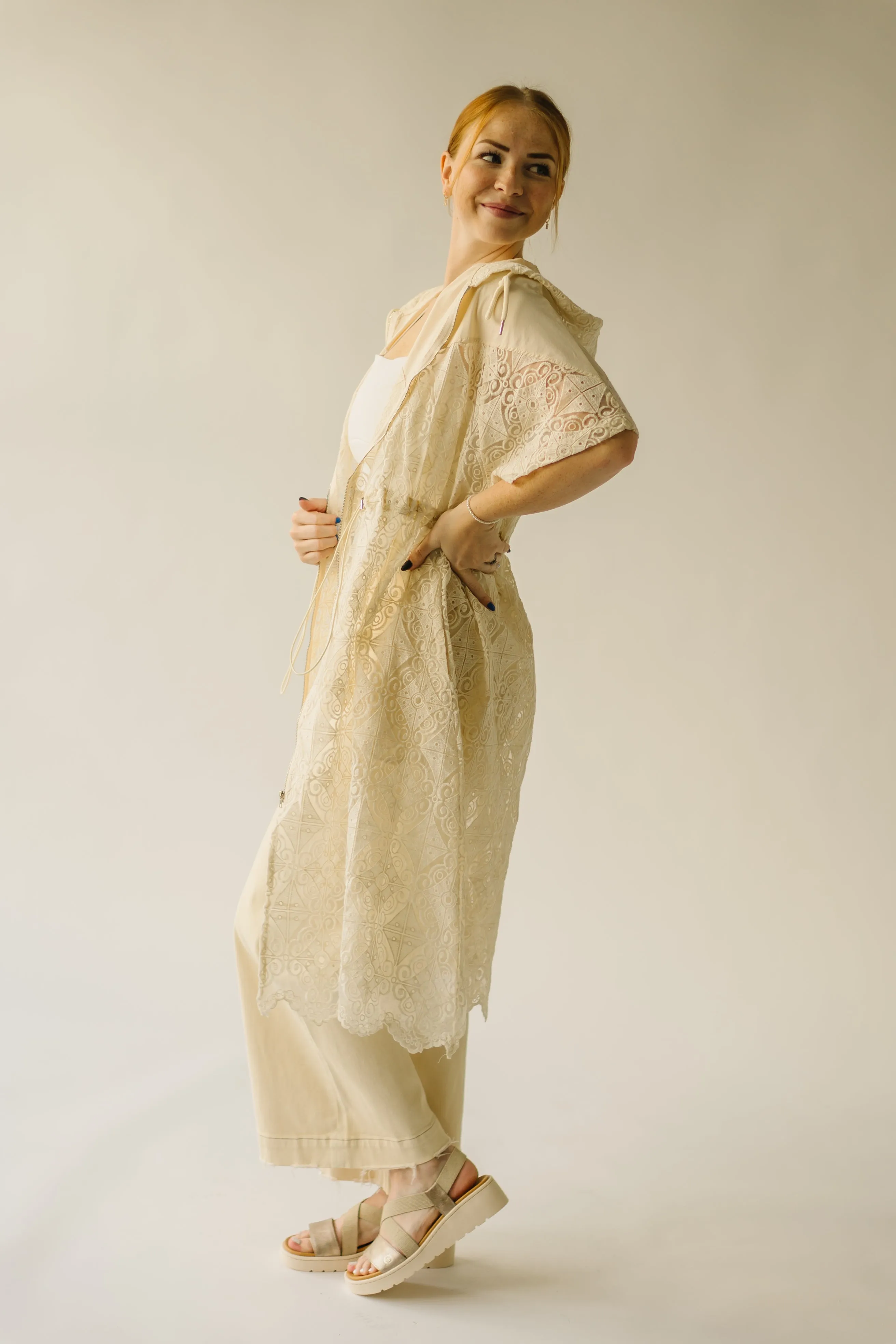 The Studard Organza Lace Jacket in Cream