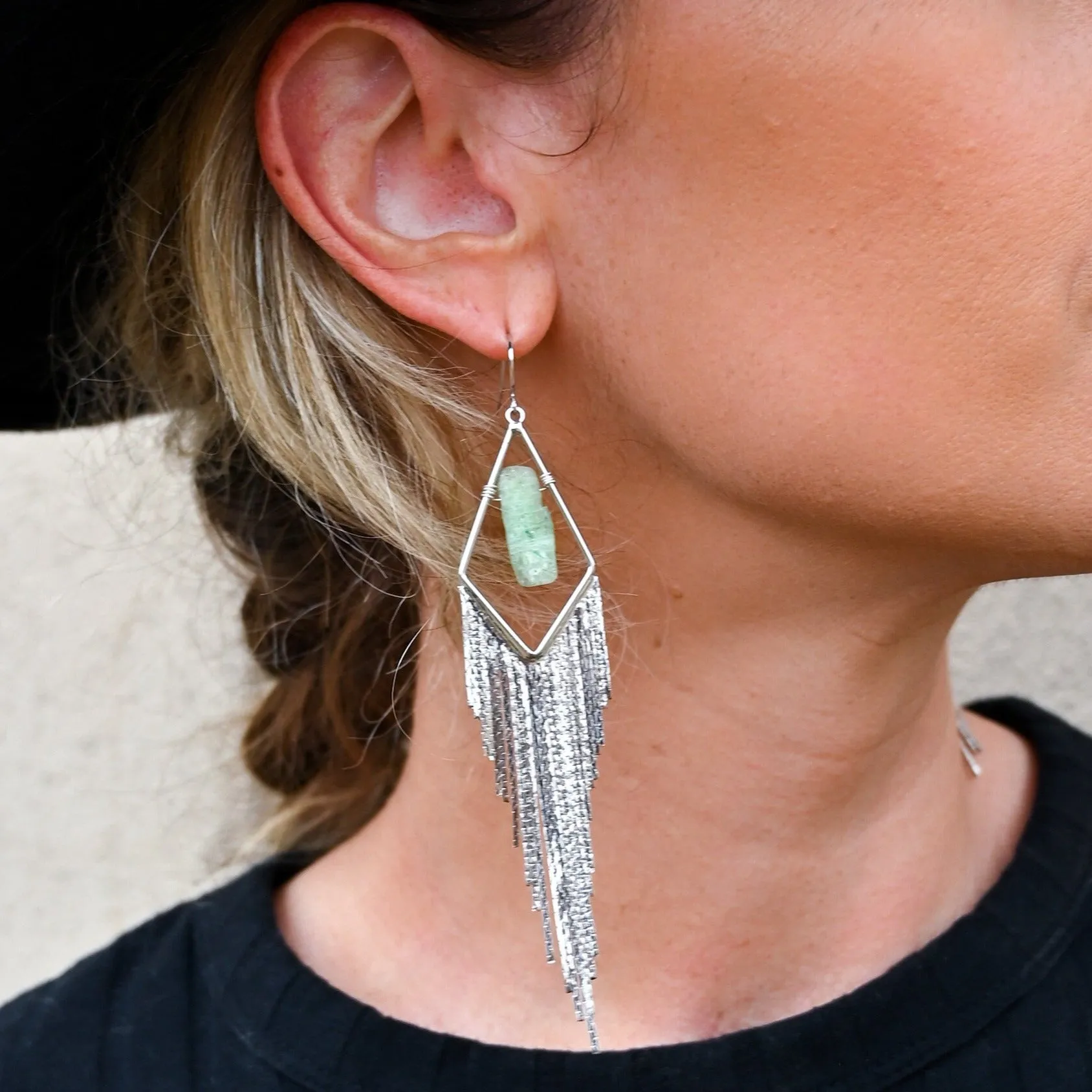 True To Yourself Kyanite Fringe Earrings