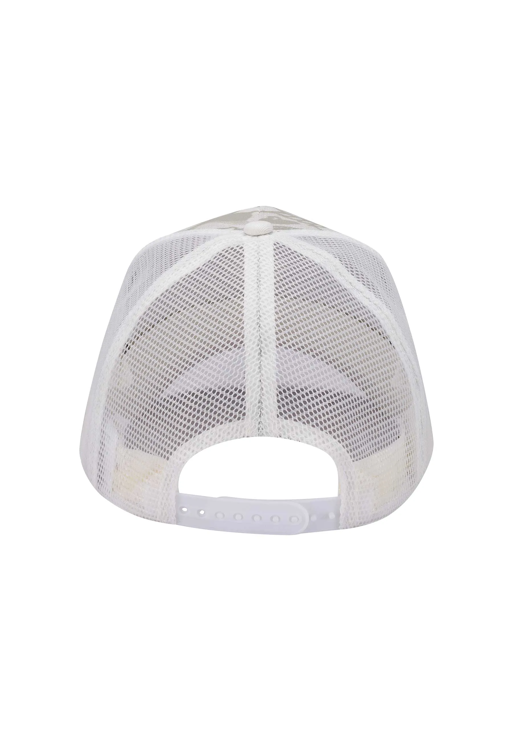 Unisex Death Before Twill Front Mesh Trucker - White/White