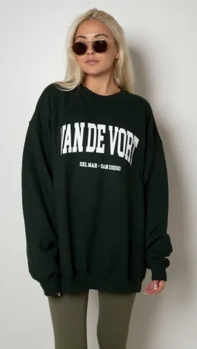 Van De Vort Collegiate Sweatshirt - Green/White