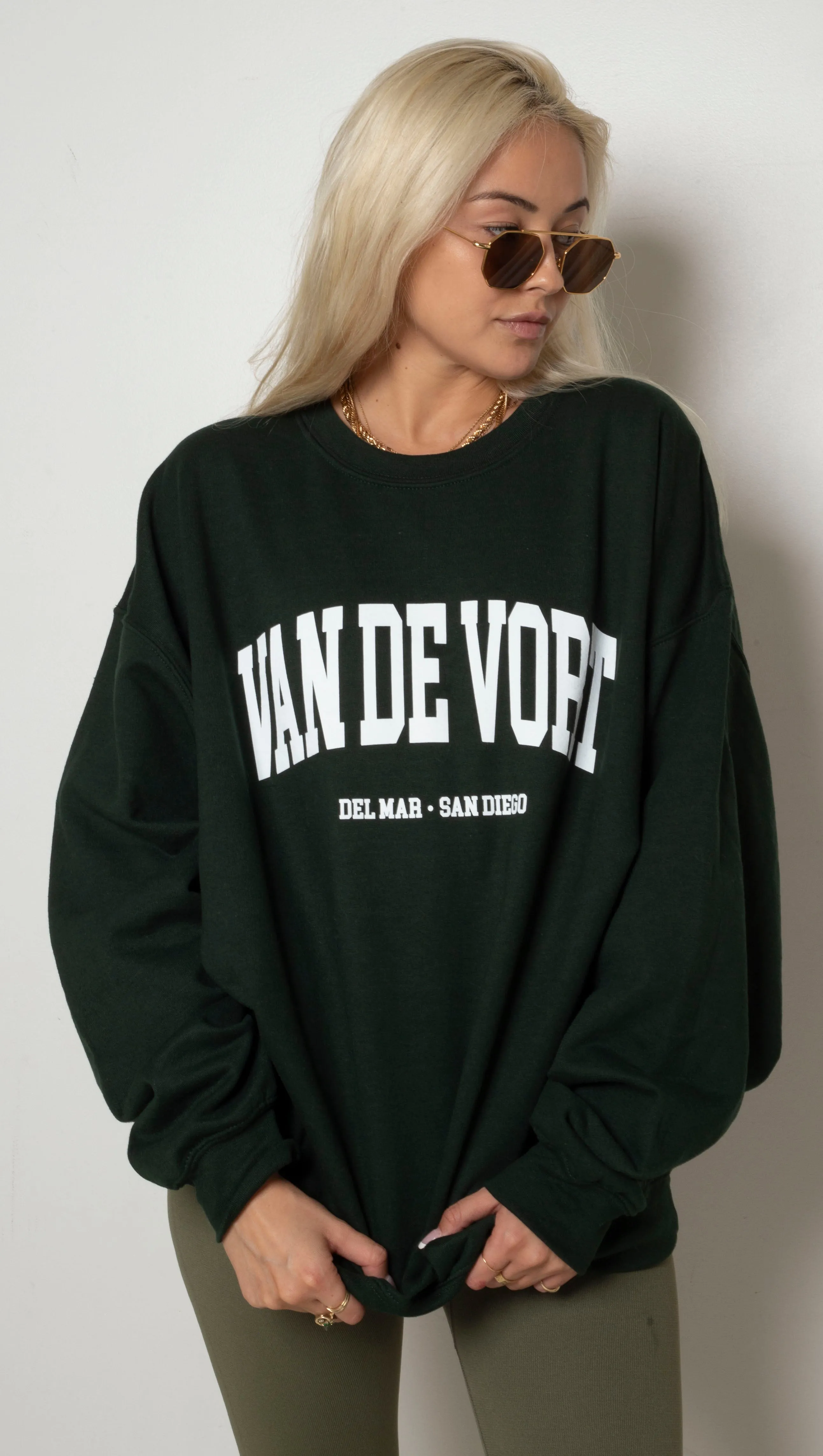 Van De Vort Collegiate Sweatshirt - Green/White