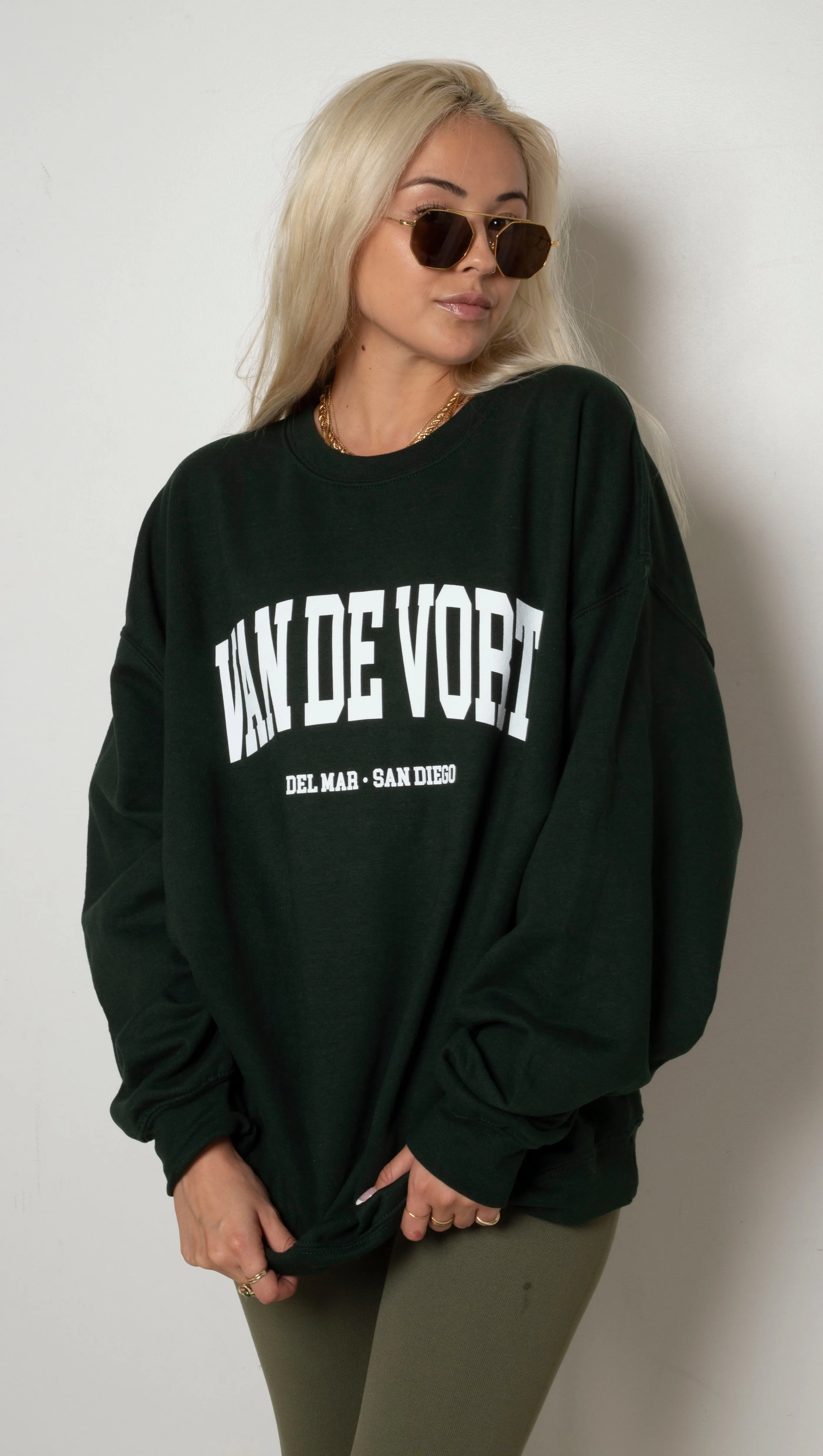 Van De Vort Collegiate Sweatshirt - Green/White