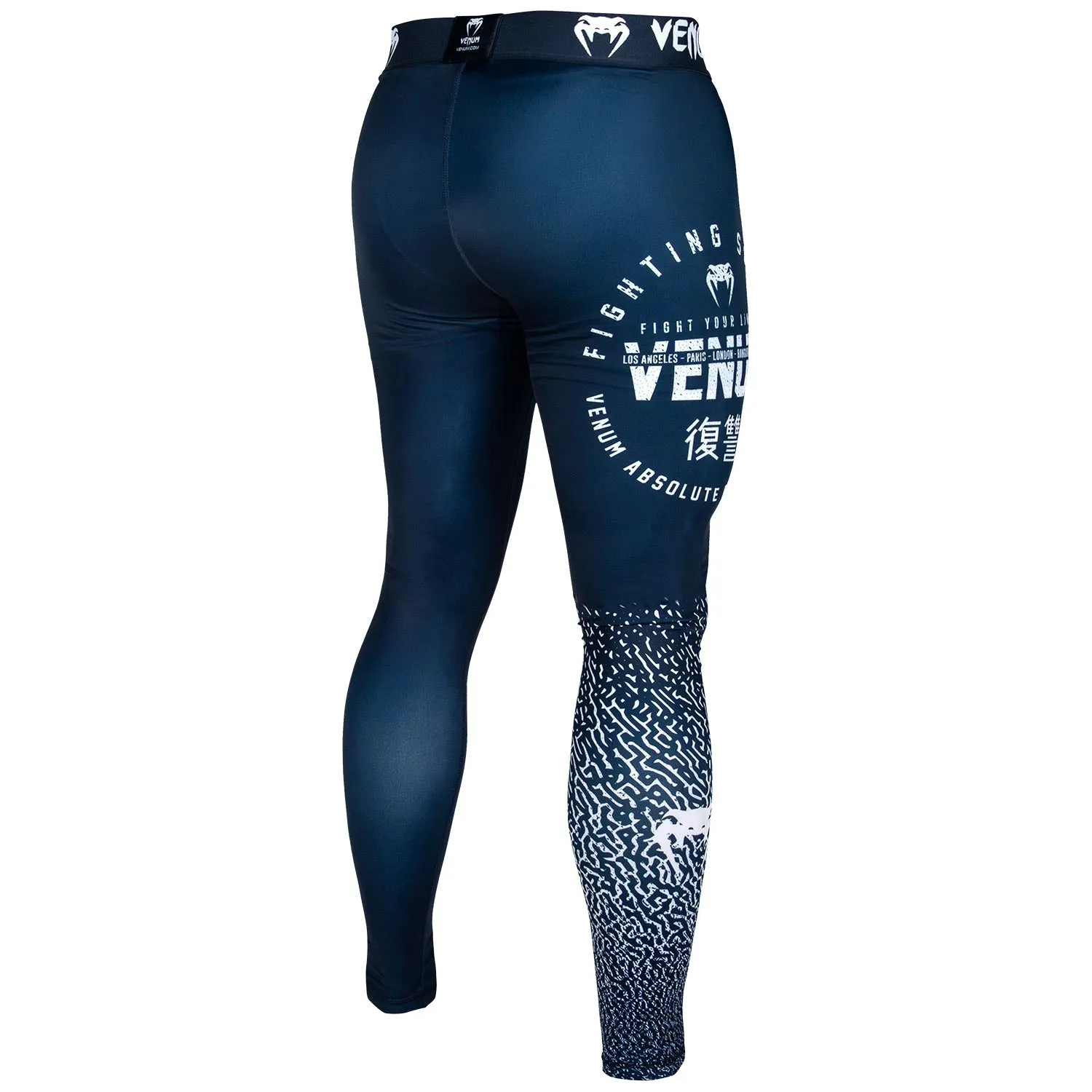 Venum Signature Compression Tights - Navy Blue/White