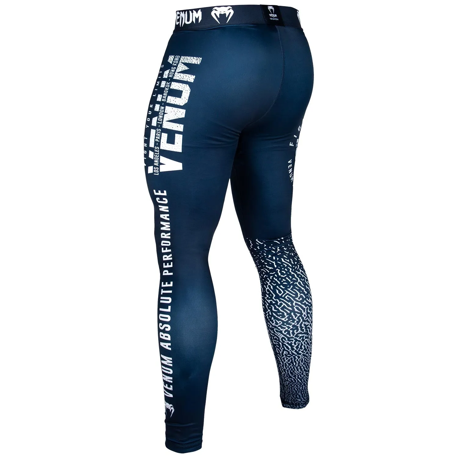 Venum Signature Compression Tights - Navy Blue/White