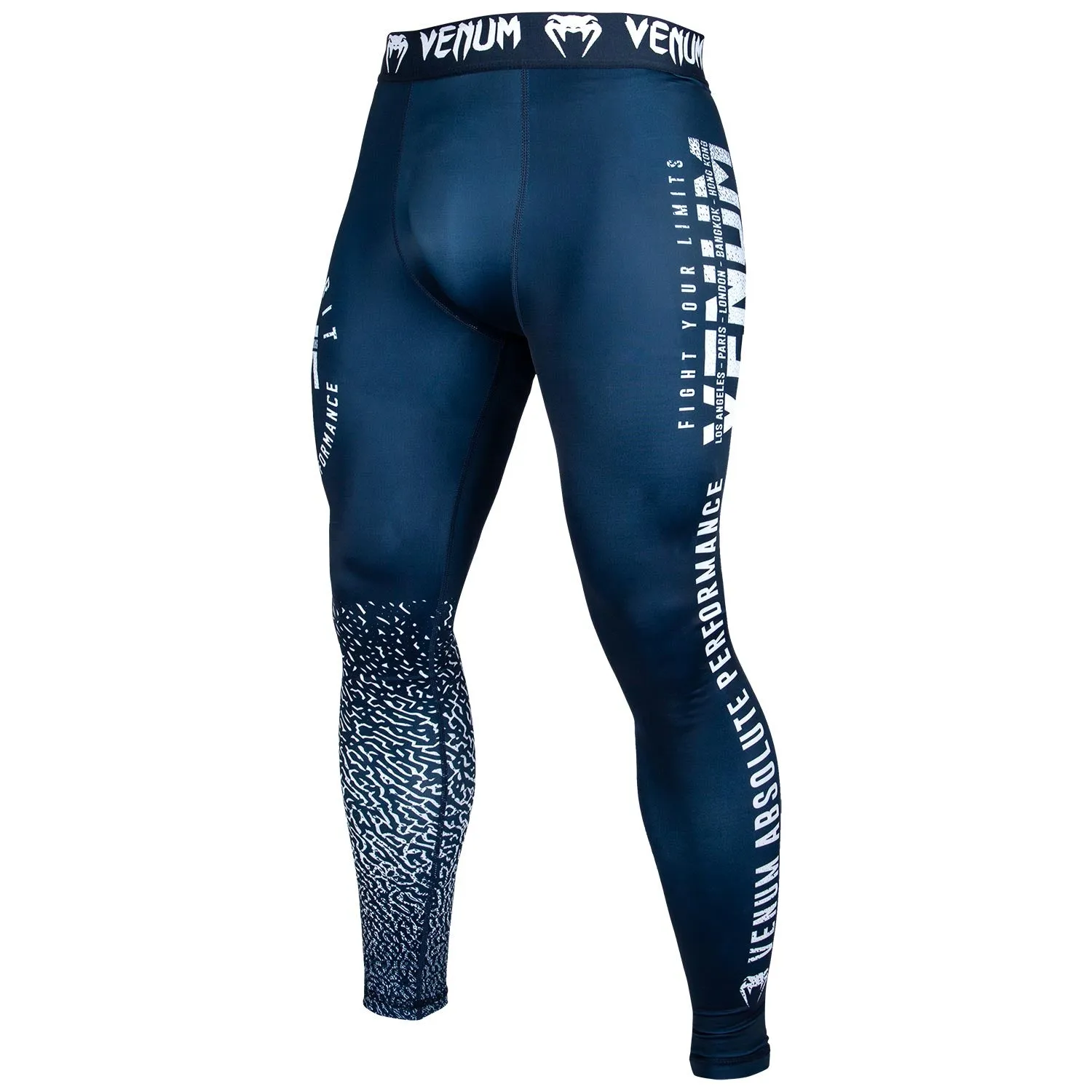 Venum Signature Compression Tights - Navy Blue/White