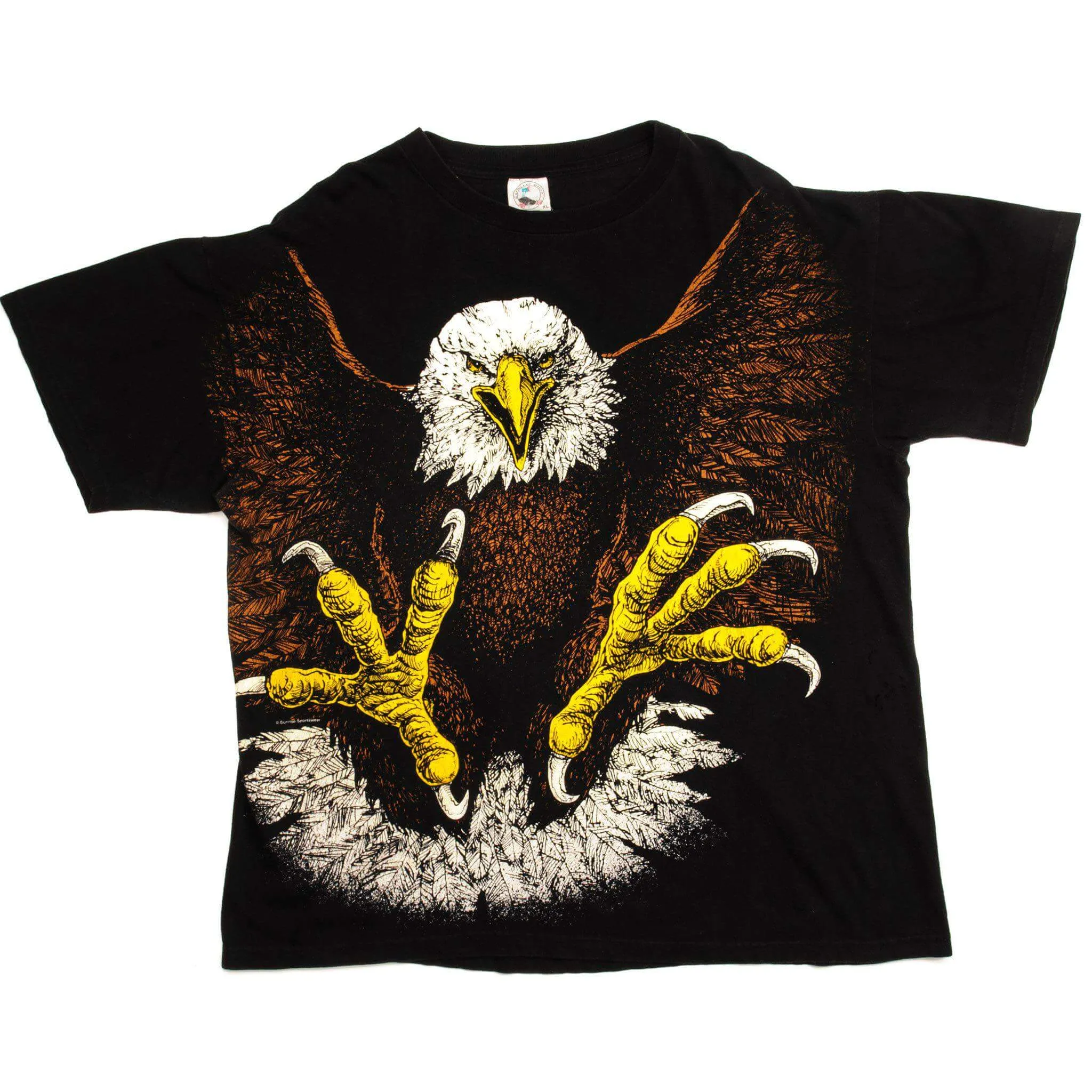 VINTAGE BALD EAGLE ALL OVER PRINT TEE SHIRT SIZE XL