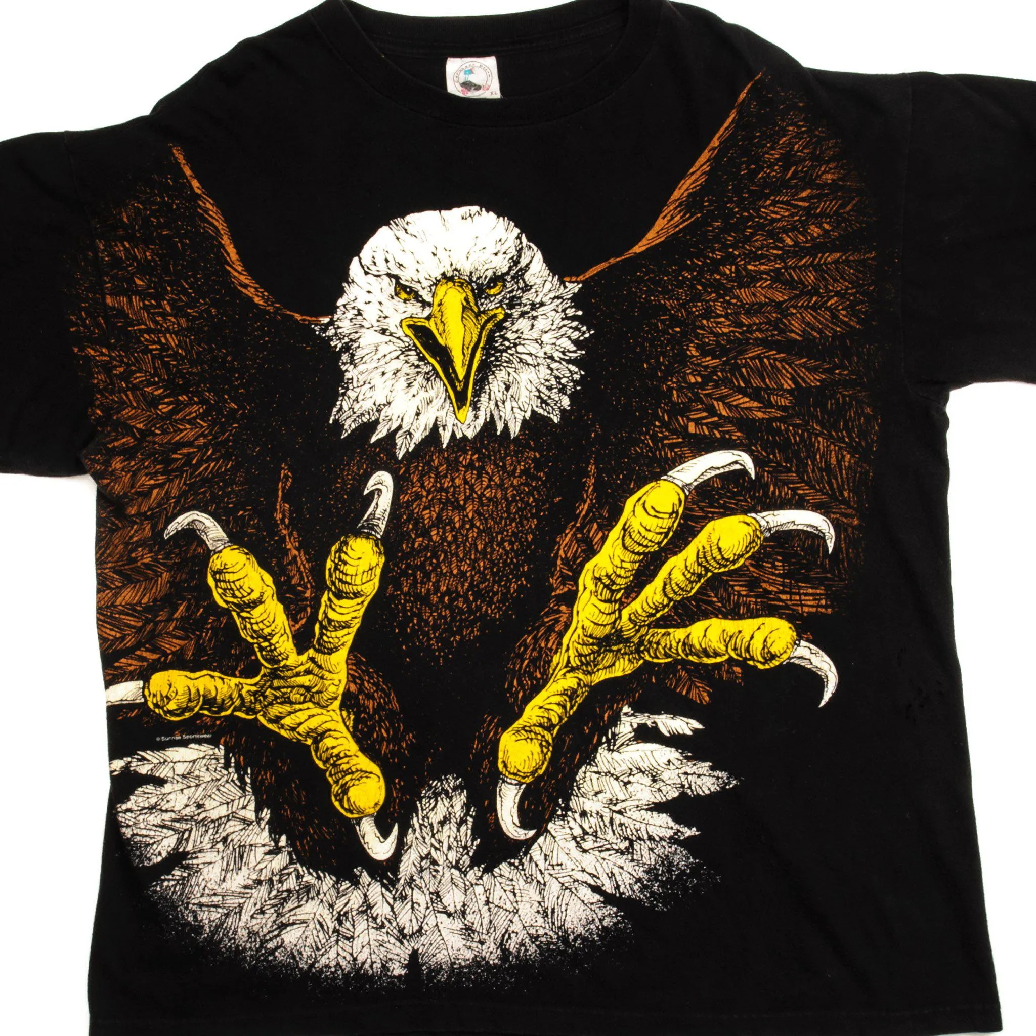 VINTAGE BALD EAGLE ALL OVER PRINT TEE SHIRT SIZE XL