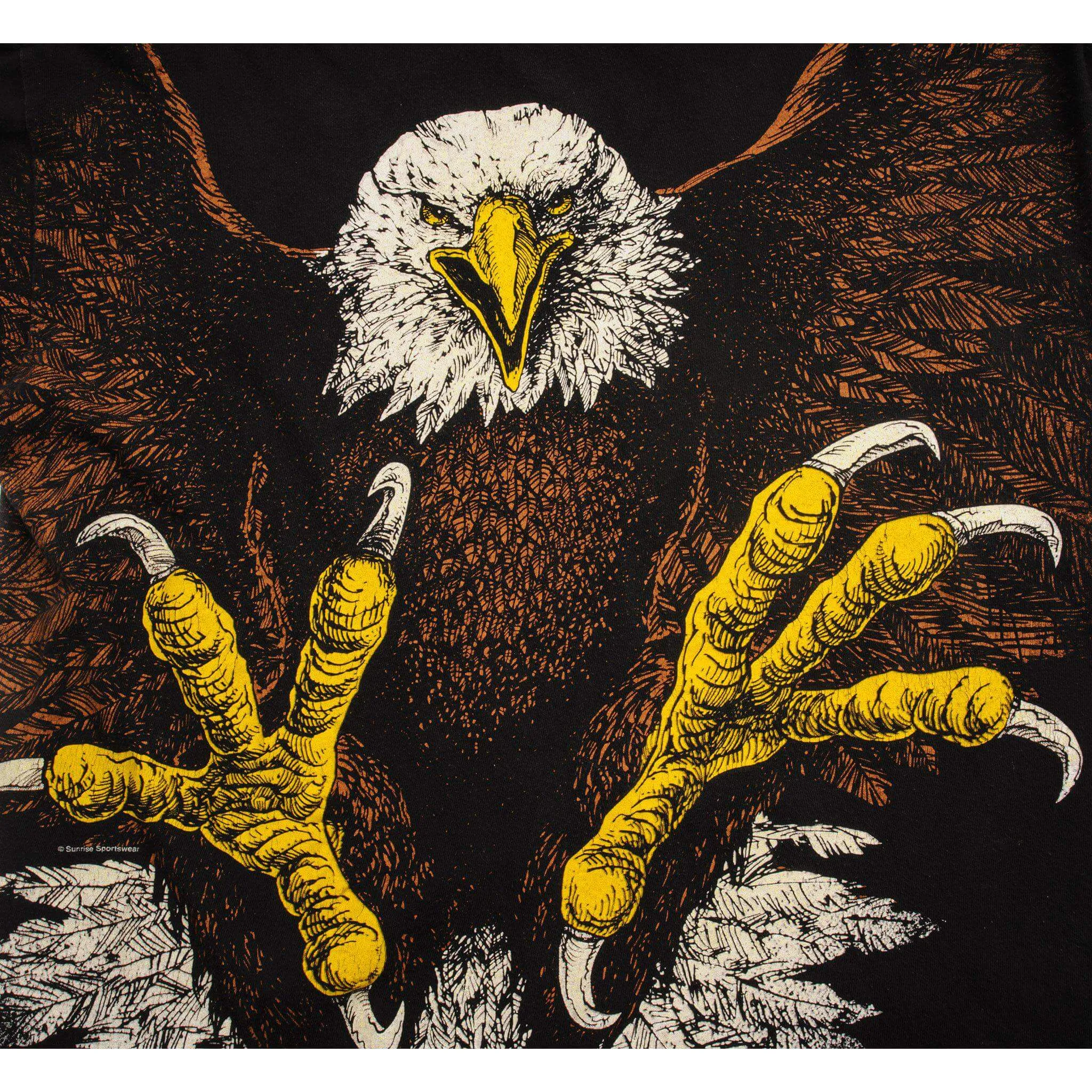 VINTAGE BALD EAGLE ALL OVER PRINT TEE SHIRT SIZE XL