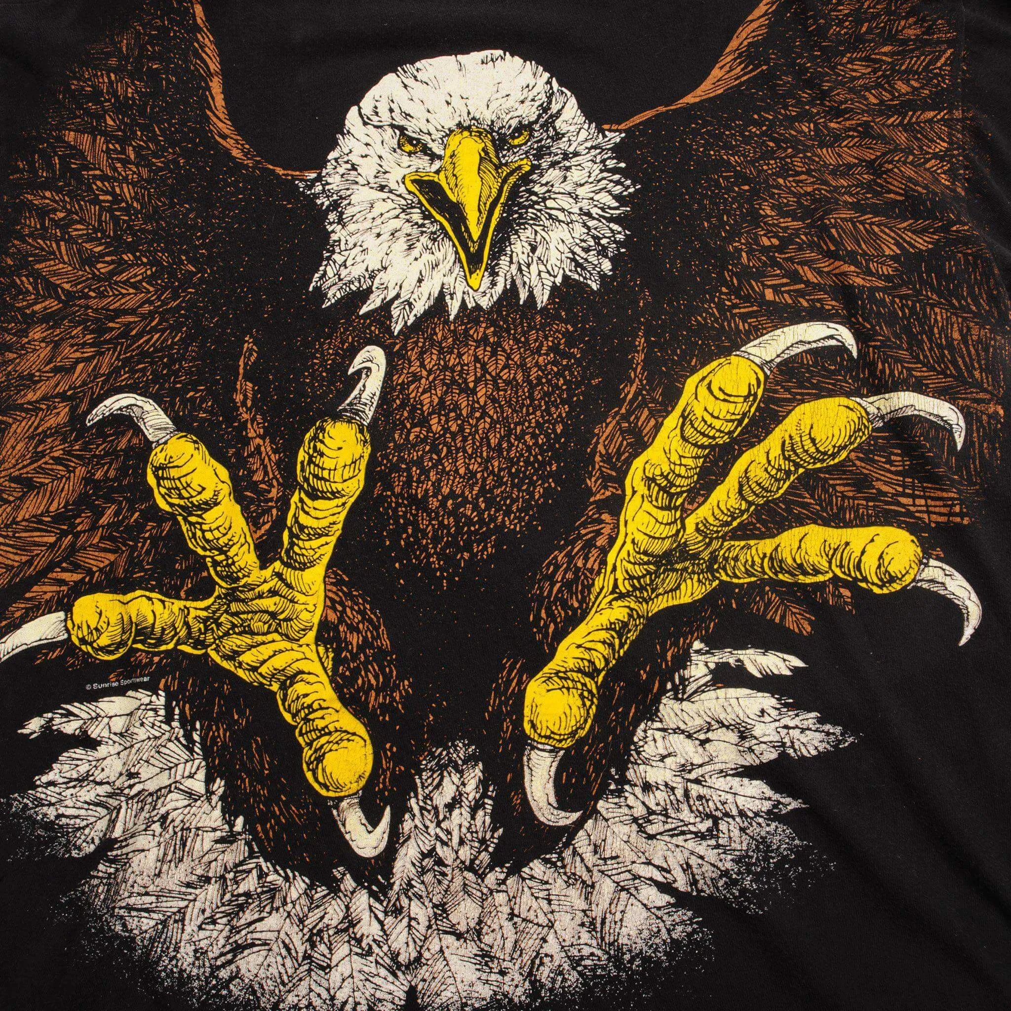 VINTAGE BALD EAGLE ALL OVER PRINT TEE SHIRT SIZE XL