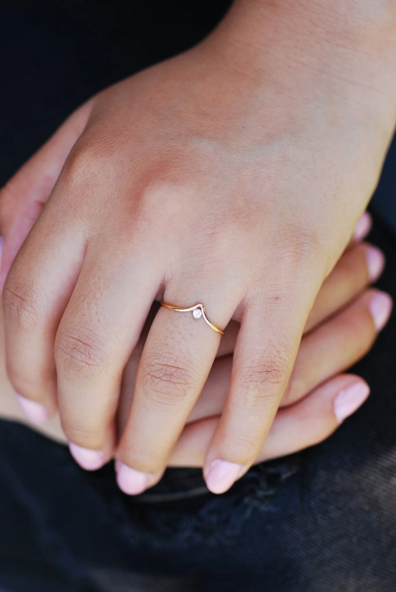 Wholesale Chevron Solitaire Stacking Ring - 14k Gold Filled V shaped Ring, Marquise Ring, Minimalist Stacking Ring, Wave Ring, Herringbone Ring [23]