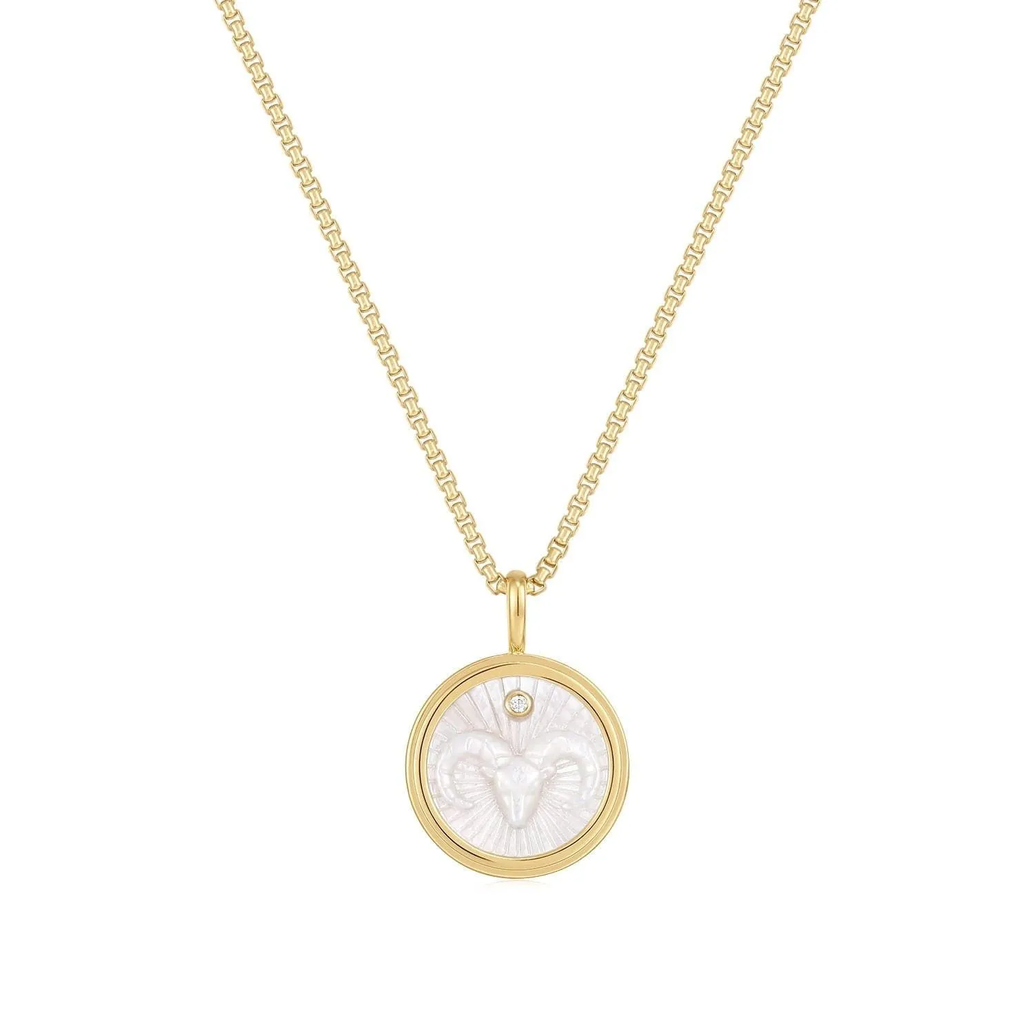 ZODIAC ARIES MOTHER OF PEARL NECKLACE